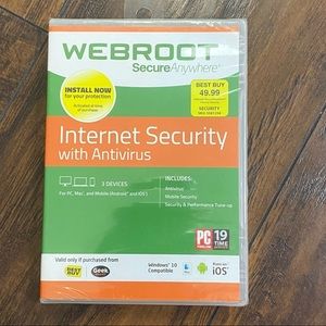 Webroot Internet Security Anti-virus Windows 10, MAC, Mobile New sealed